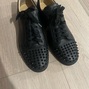 Christian Louboutin Black Studded Low-Top Sneakers